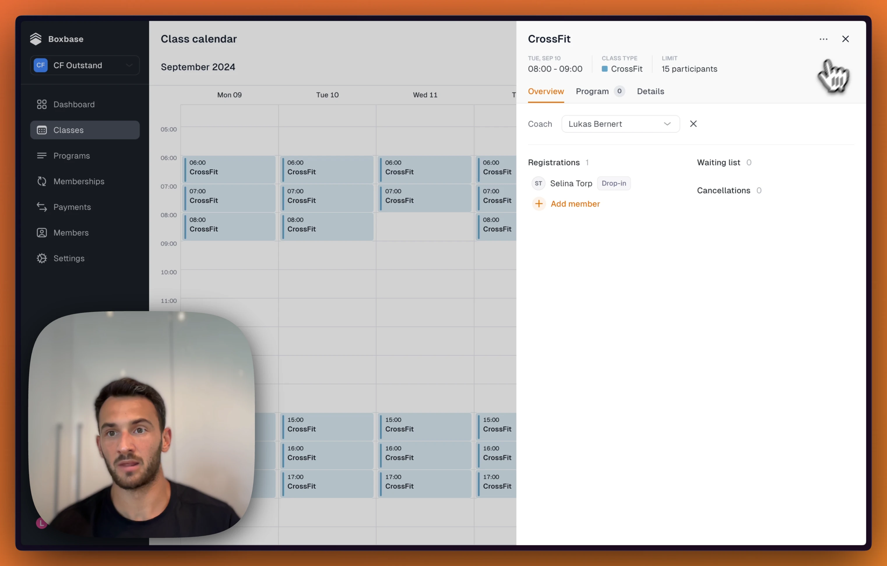 Boxbase gym management dashboard