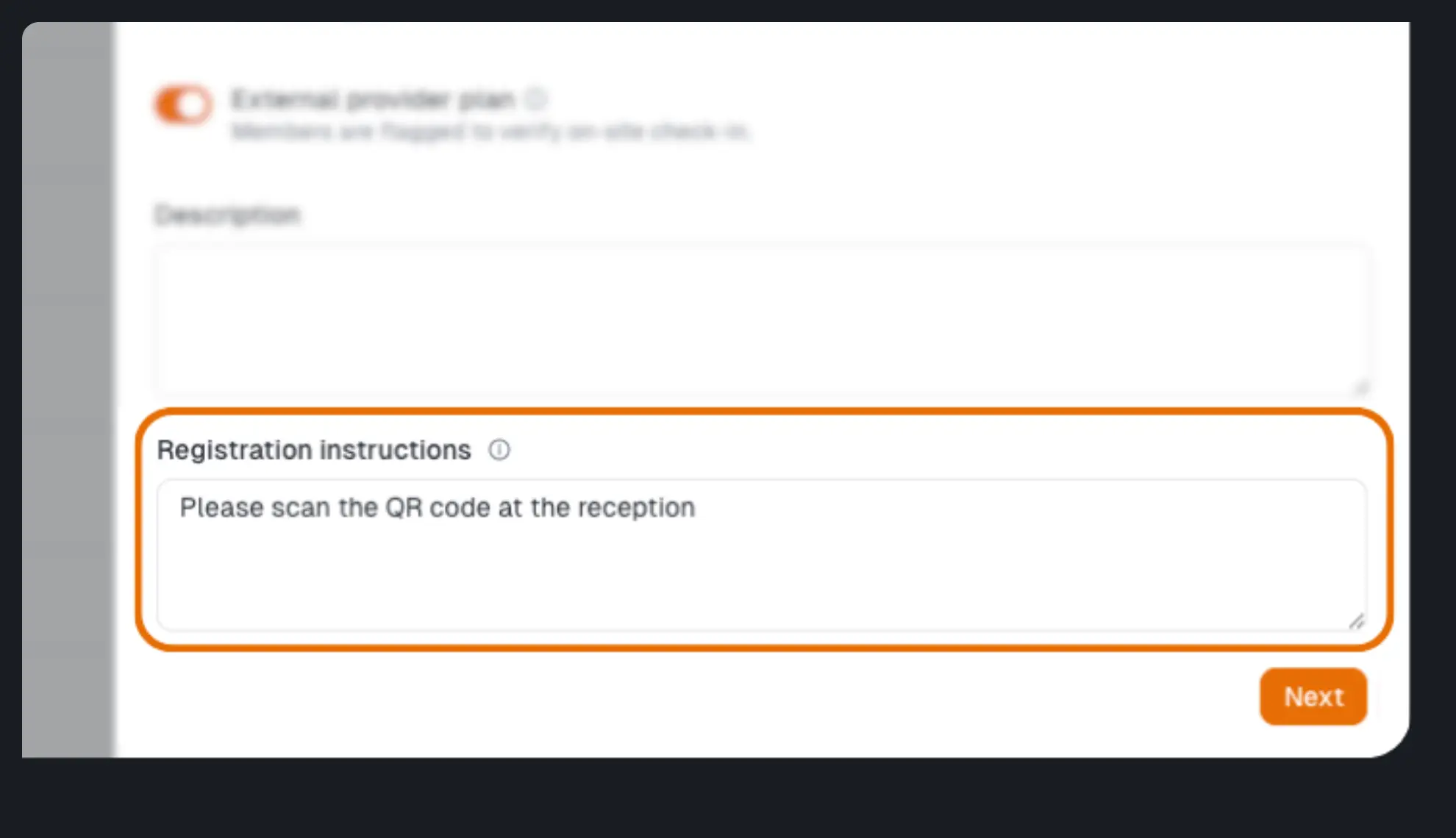 Adding registration instructions to a plan