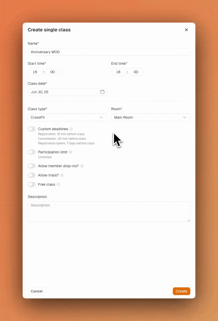 Free Class setting