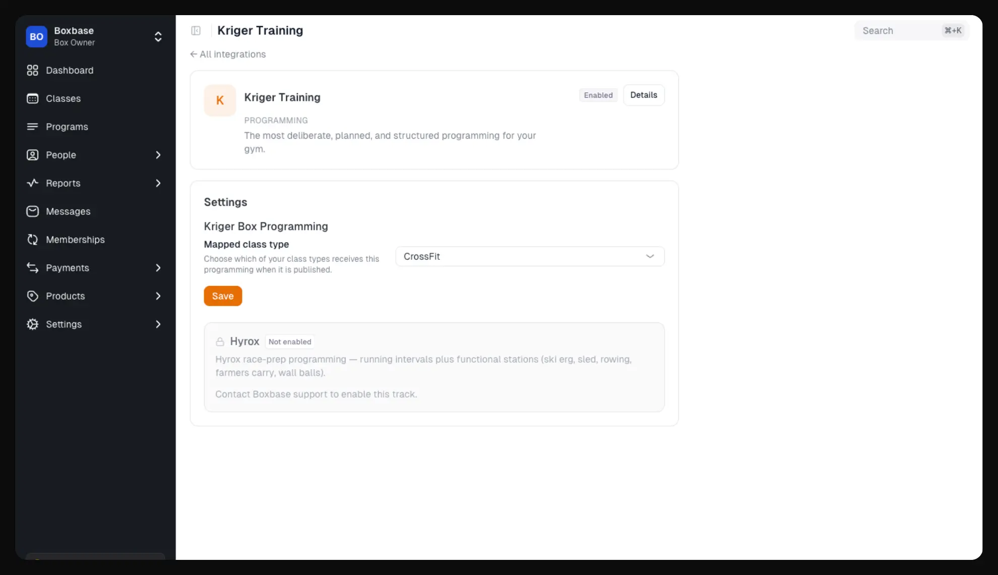 Kriger Programming Integration