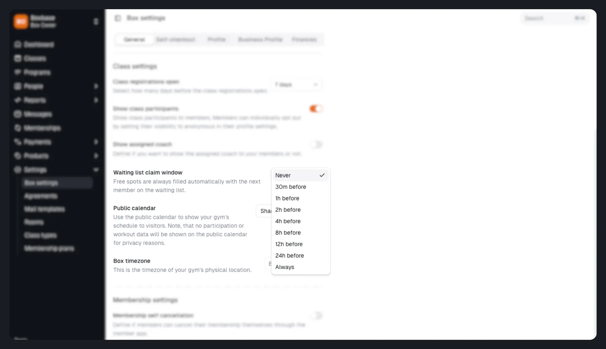 Waiting List Claim Window